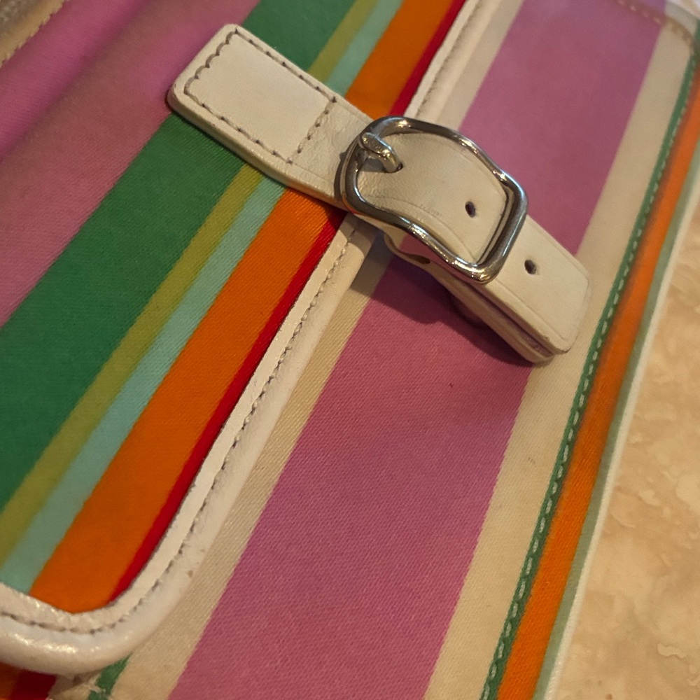 Coach Hampton Multicolor Stripe Wristlet - Picture 7 of 16